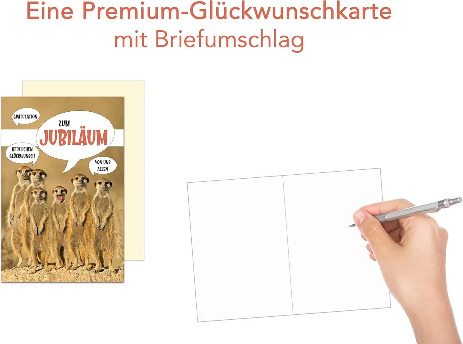 Edition Seidel J127 SW023 jubileumkaart met envelop stokstaartjes