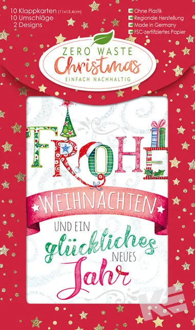 Kurt Eulzer Zero Waste 22-5761 kerstkaarten 10 stuks glitter