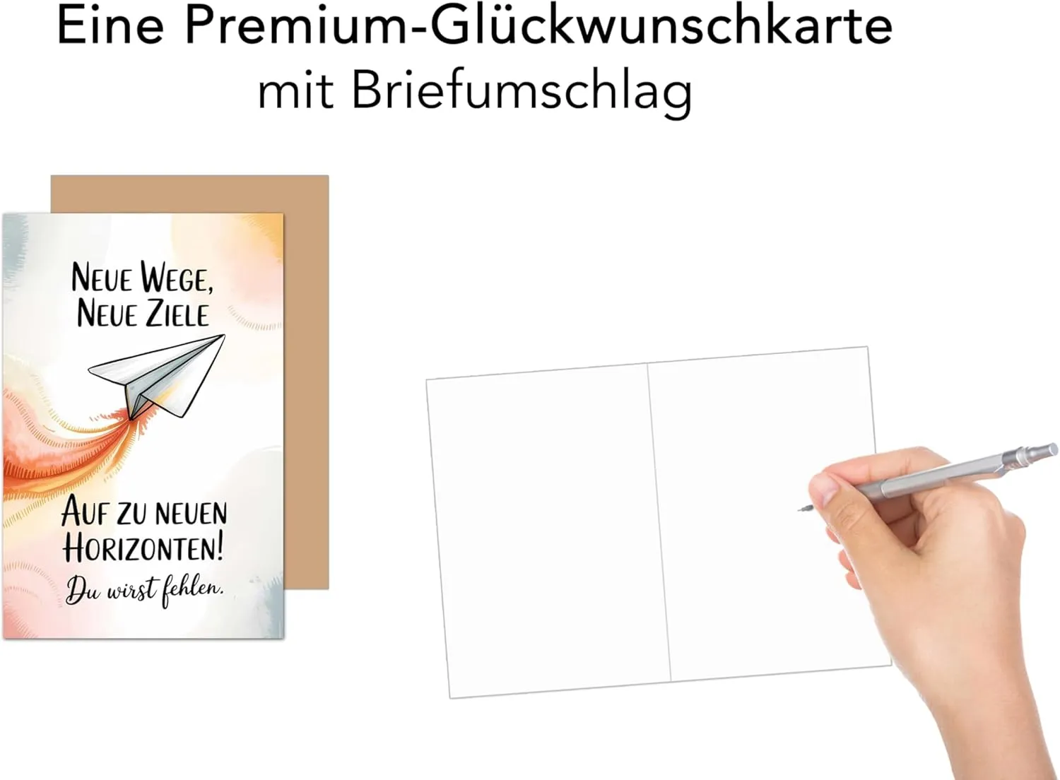 Edition Seidel Premium AS158 SW025 afscheidskaart papiervliegtuig