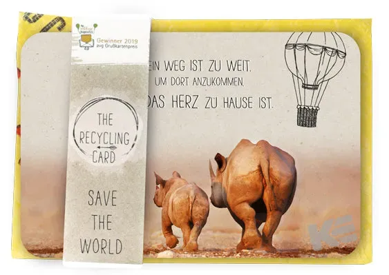 Kurt Eulzer Recycling 87-0024 kaart A5 neushoorn dubbelzijdig