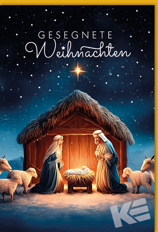Kurt Eulzer 22-1240 kerstkaart kribbe 3D-effect staand