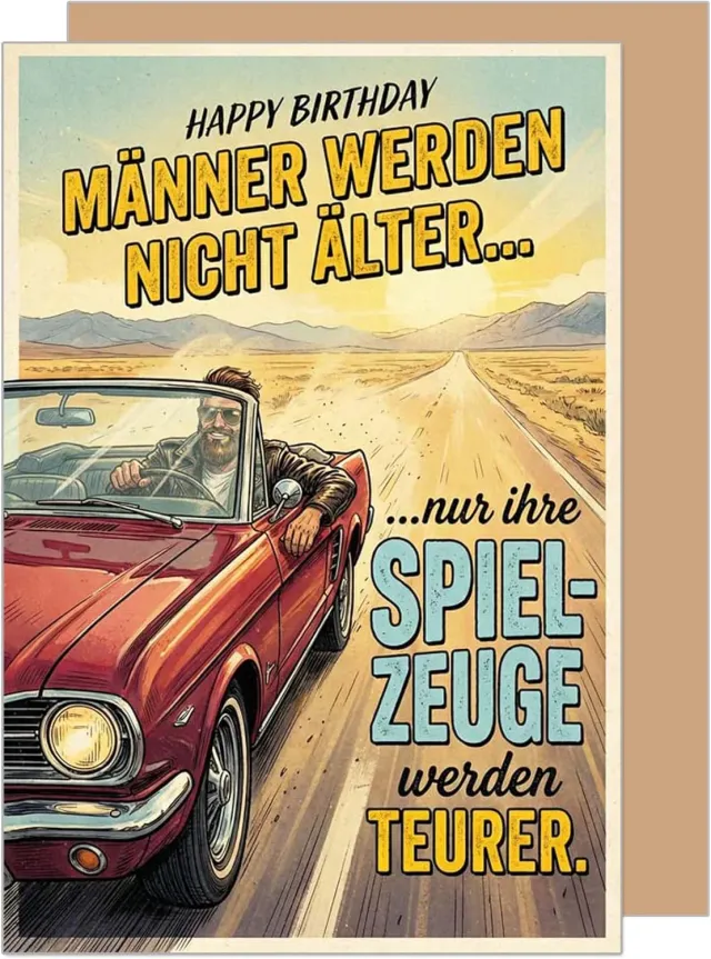 Edition Seidel Premium verjaardagskaart G3882 SW026 cabrio