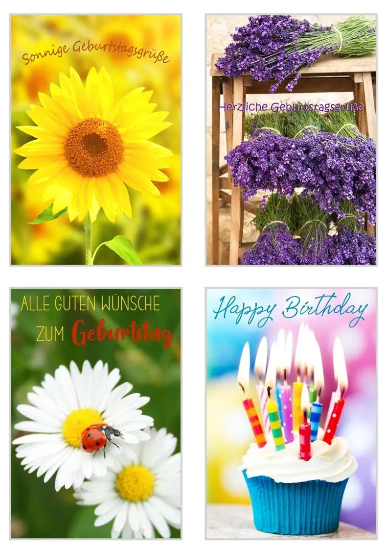 Edition Seidel 21236 verjaardagskaarten set 20 met spreuk