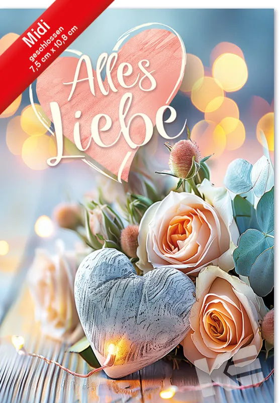 Kurt Eulzer 45-4113 wenskaart midi Alles Liebe bloemen