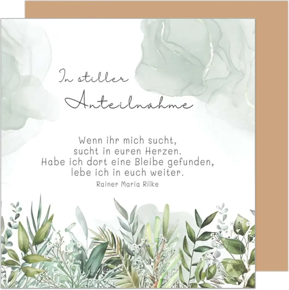 Edition Seidel Premium rouwkaart TQ142 SW025 met envelop bloemenweide