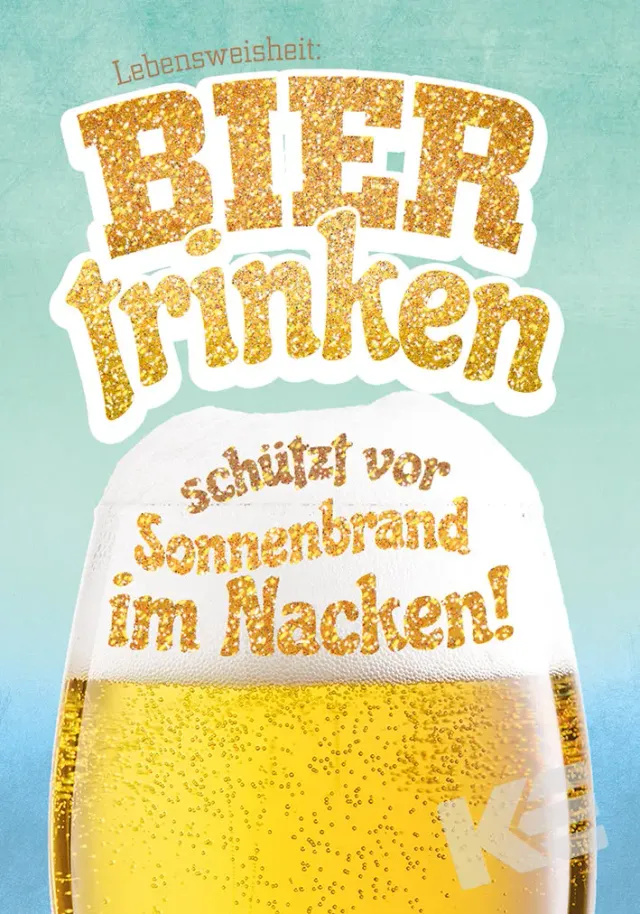 Kurt Eulzer 30-0026 postkaarten bier glitter 10 stuks