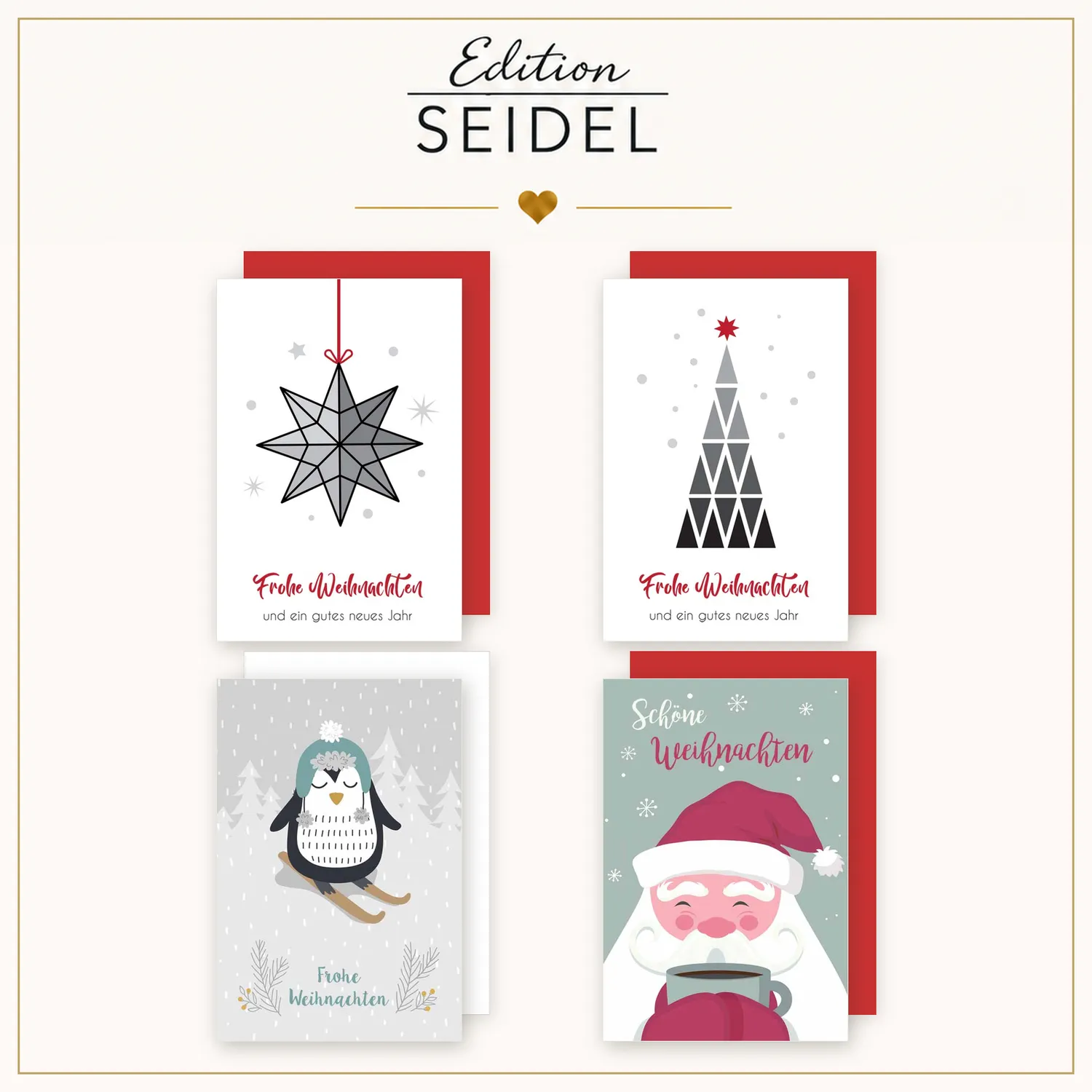 Edition Seidel kerstkaarten 36702 scandinavisch set 12