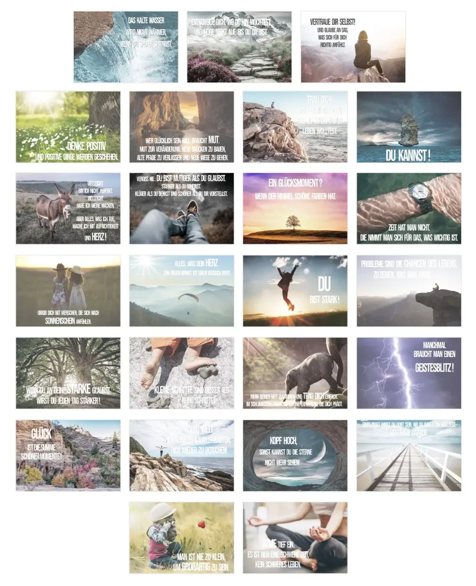 Edition Seidel Leben & Momente ansichtkaarten 25 stuks spreuken