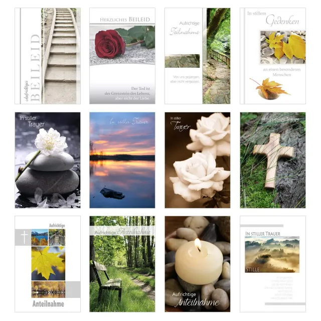Edition Seidel 20822 rouwkaarten set 12 met foto en envelop