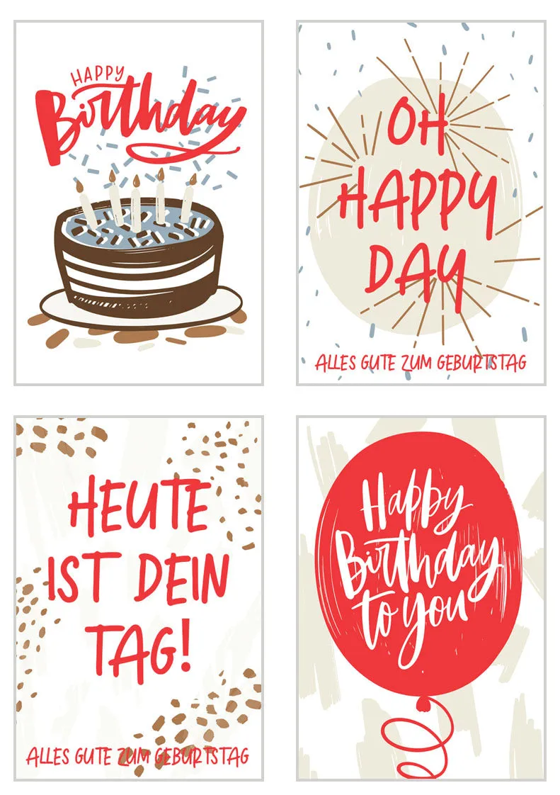 Edition Seidel 20365 verjaardagskaarten set 20 met envelop