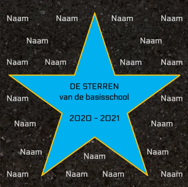 Gozi Groep 8 Ster Blauw stoeptegel afscheid