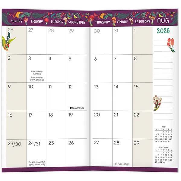 Sellers Publishing Merry Mushrooms 2027 zakagenda pocket