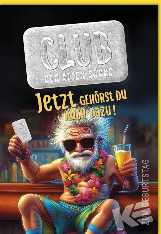 Kurt Eulzer 51-5406 verjaardagskaart man club goudfolie