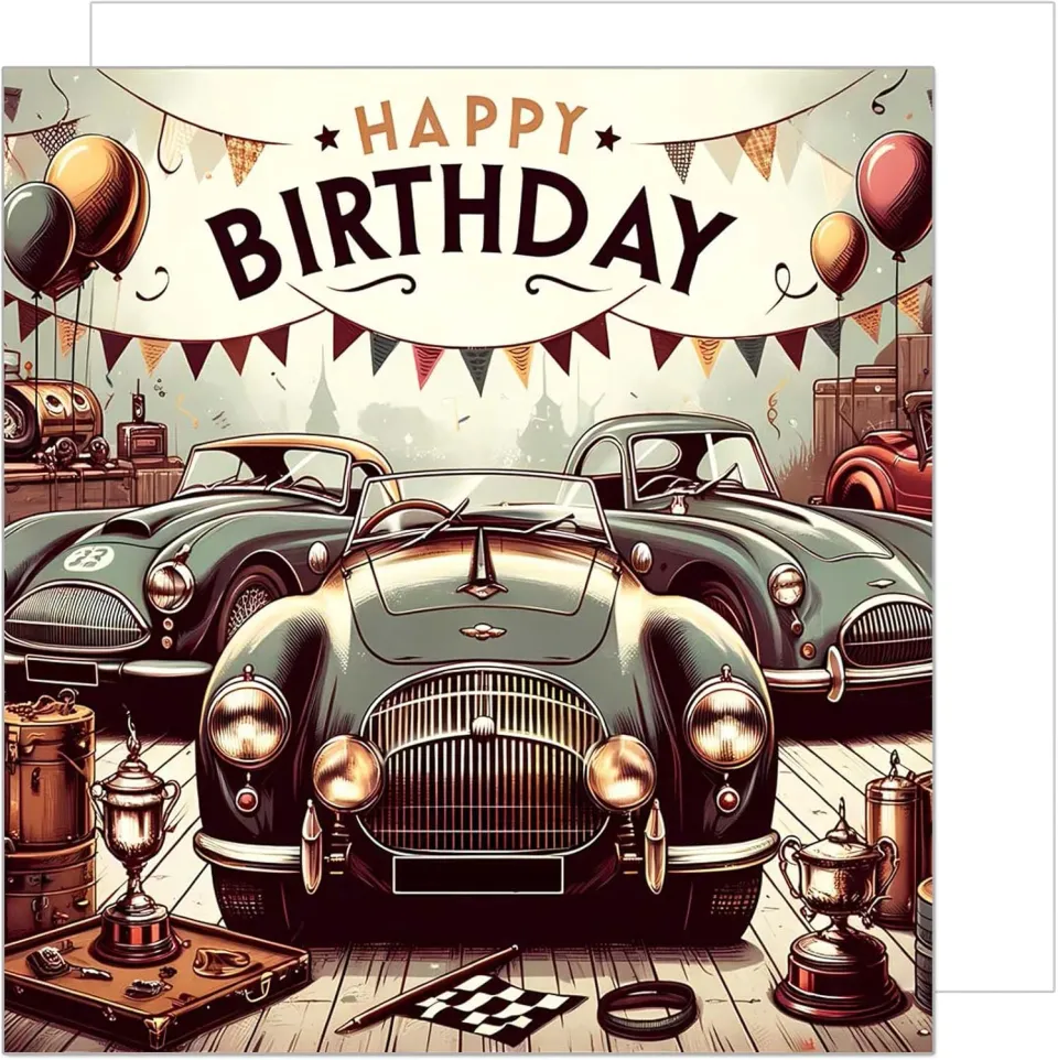 Edition Seidel Premium GQ272 SW024 verjaardagskaart oldtimer