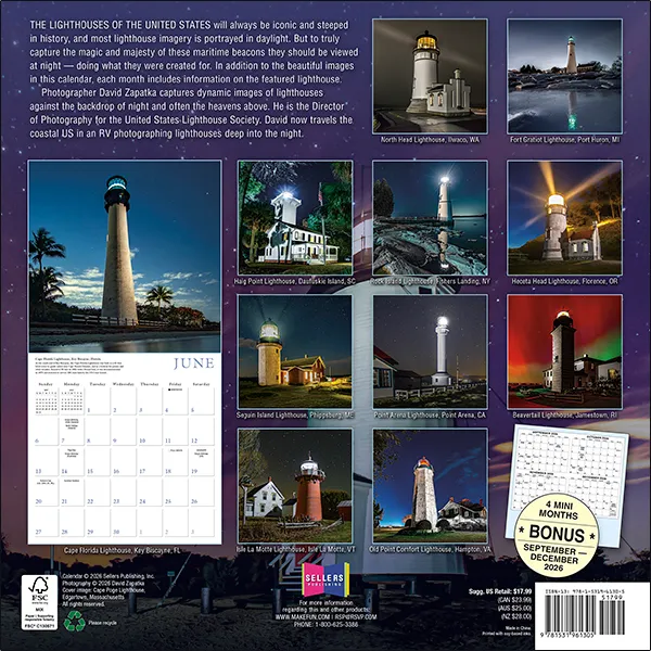 Sellers Publishing Great American Lighthouses 2027 wandkalender