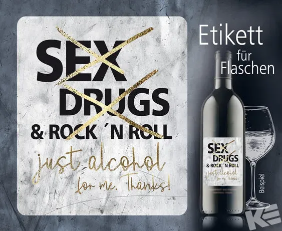 Kurt Eulzer 01-0807 sticker flessen Sex Drugs Rock
