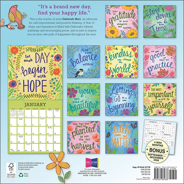 A Year of Hope and Inspiration 2027 wandkalender Deborah Mori