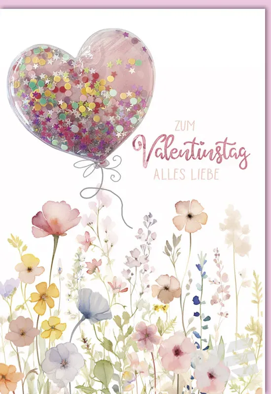 Kurt Eulzer 18-1008 valentijnskaart bloemen ballonsticker