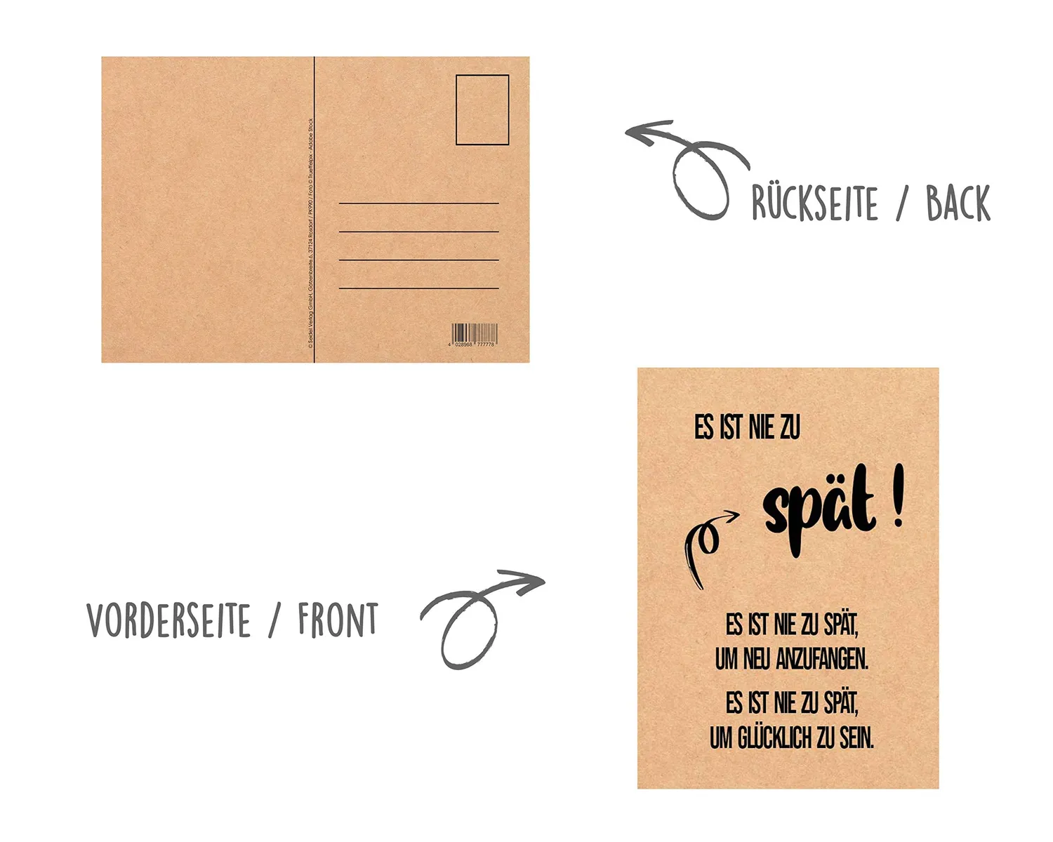 Edition Seidel Leben & Momente 20837 postkaarten kraft 18 stuks