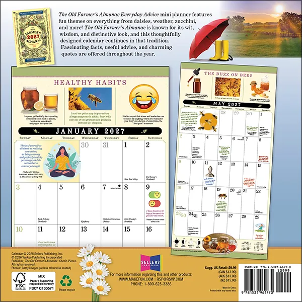 Sellers Publishing Old Farmer's Almanac minikalender 2027 tips