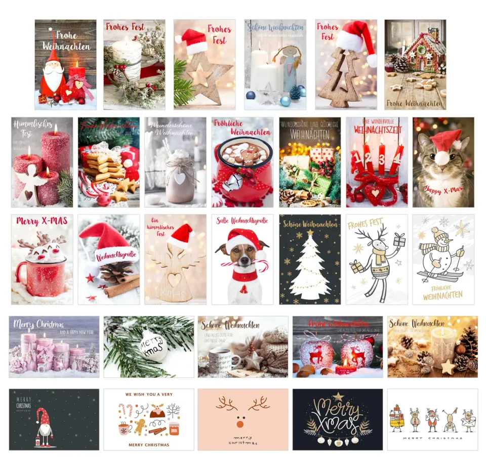 Edition Seidel Premium kerstpostkaarten 21113 set van 30