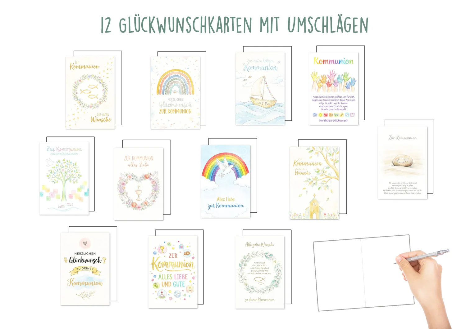 Edition Seidel 33002 communiekaarten set 12 stuks foto