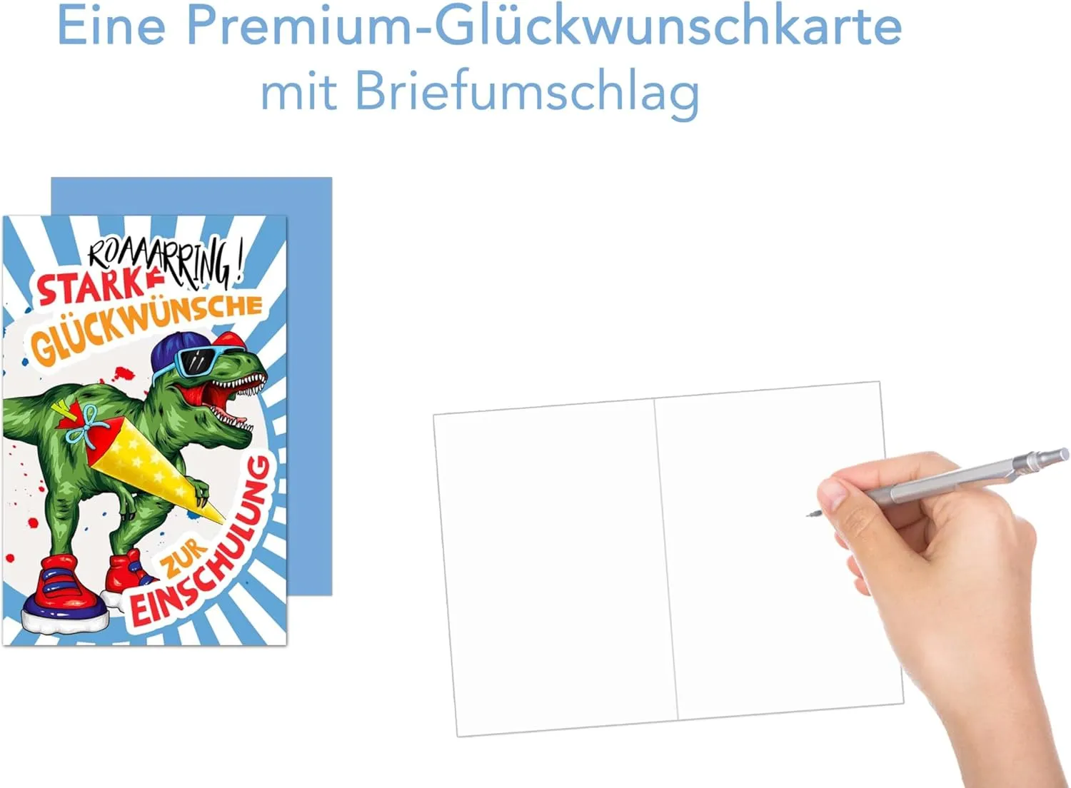 Edition Seidel Premium ES146 wenskaart dinosaurus eerste schooldag