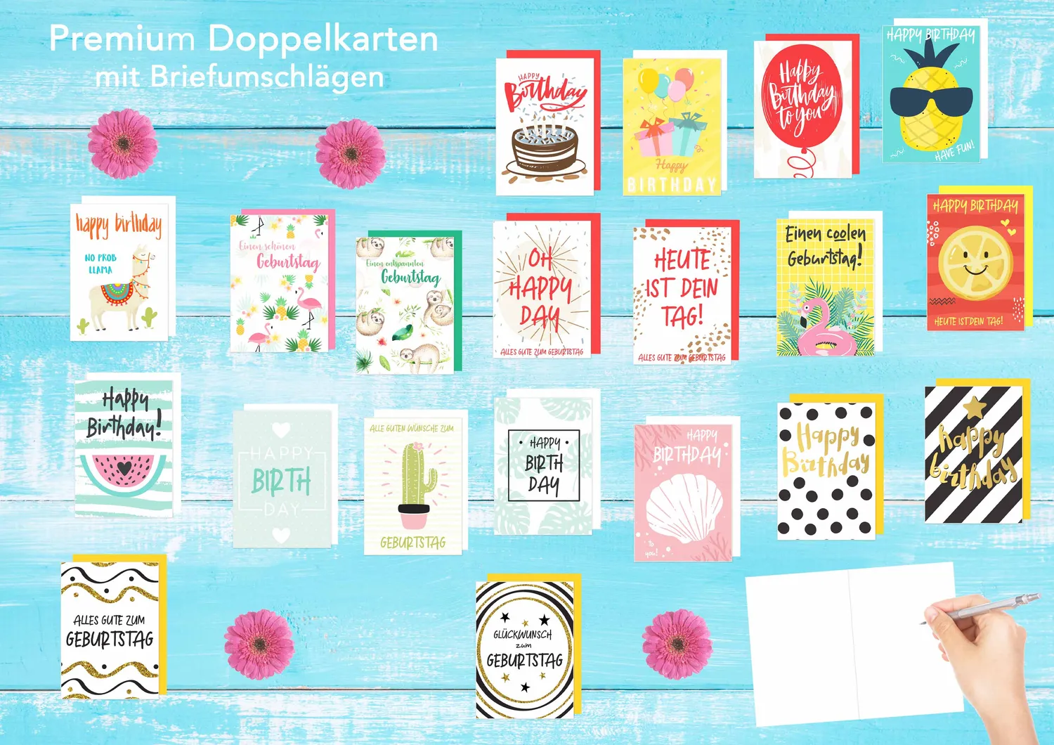 Edition Seidel 20365 verjaardagskaarten set 20 met envelop