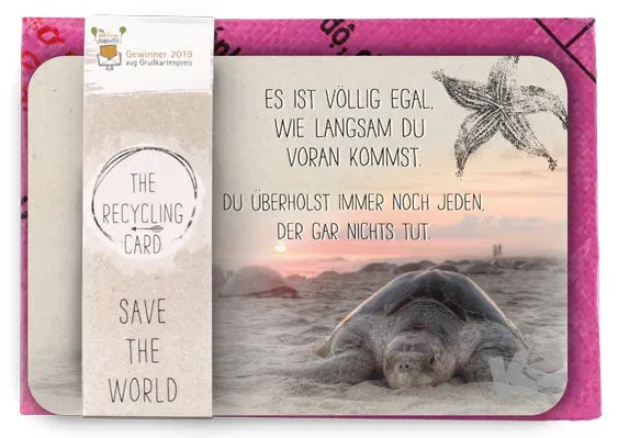 Kurt Eulzer 87-0014 wenskaart A5 schildpad recycled