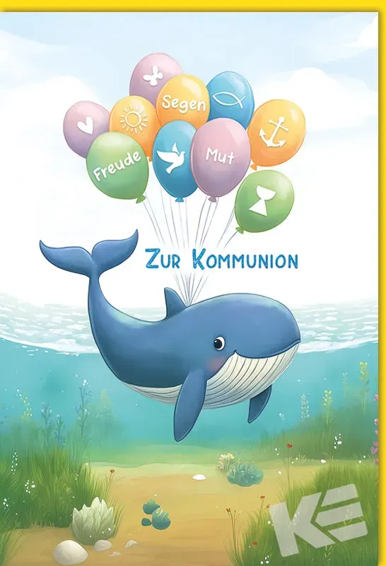 Kurt Eulzer 12-1080 communiekaart walvis met ballonnen