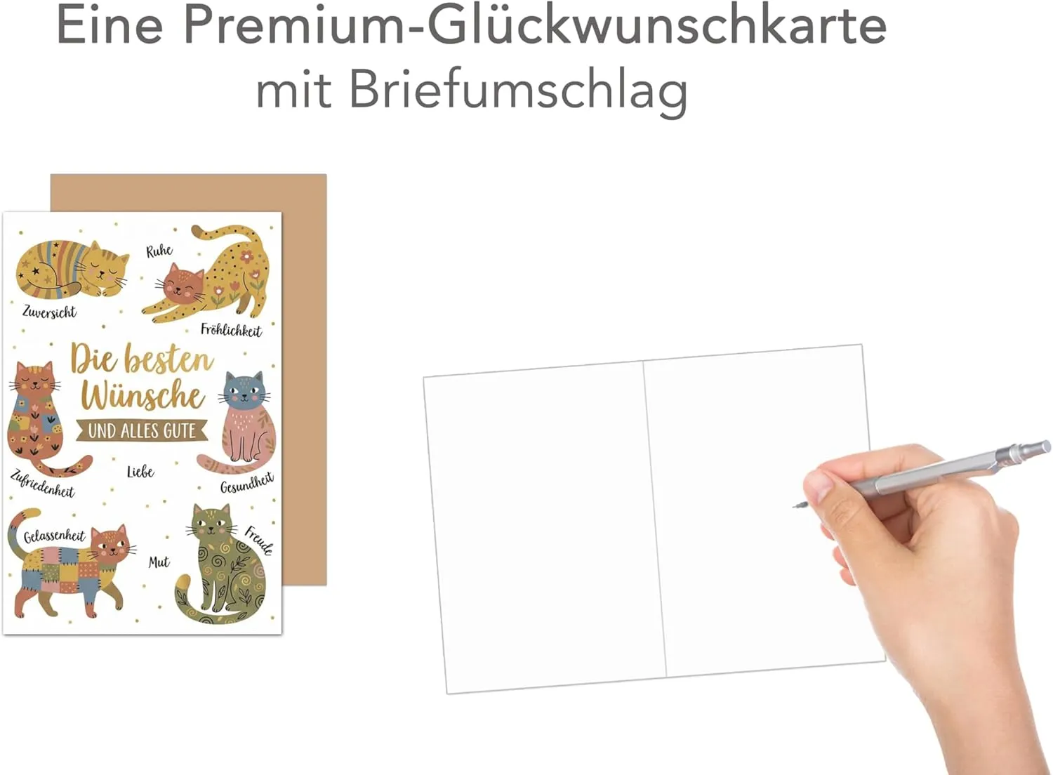 Edition Seidel Premium verjaardagskaart G3863 SW026 kat beste wensen