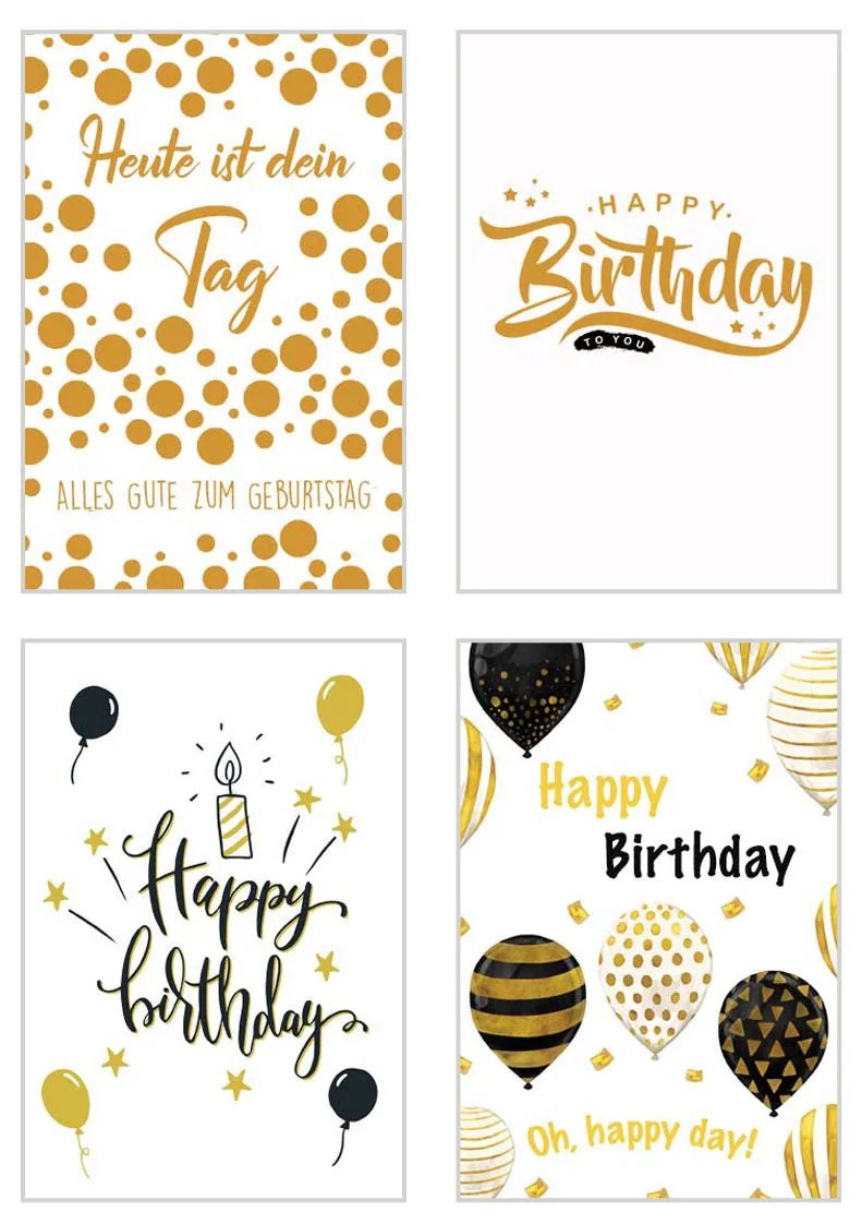 Edition Seidel 20537 verjaardagskaarten 12 stuks met envelop