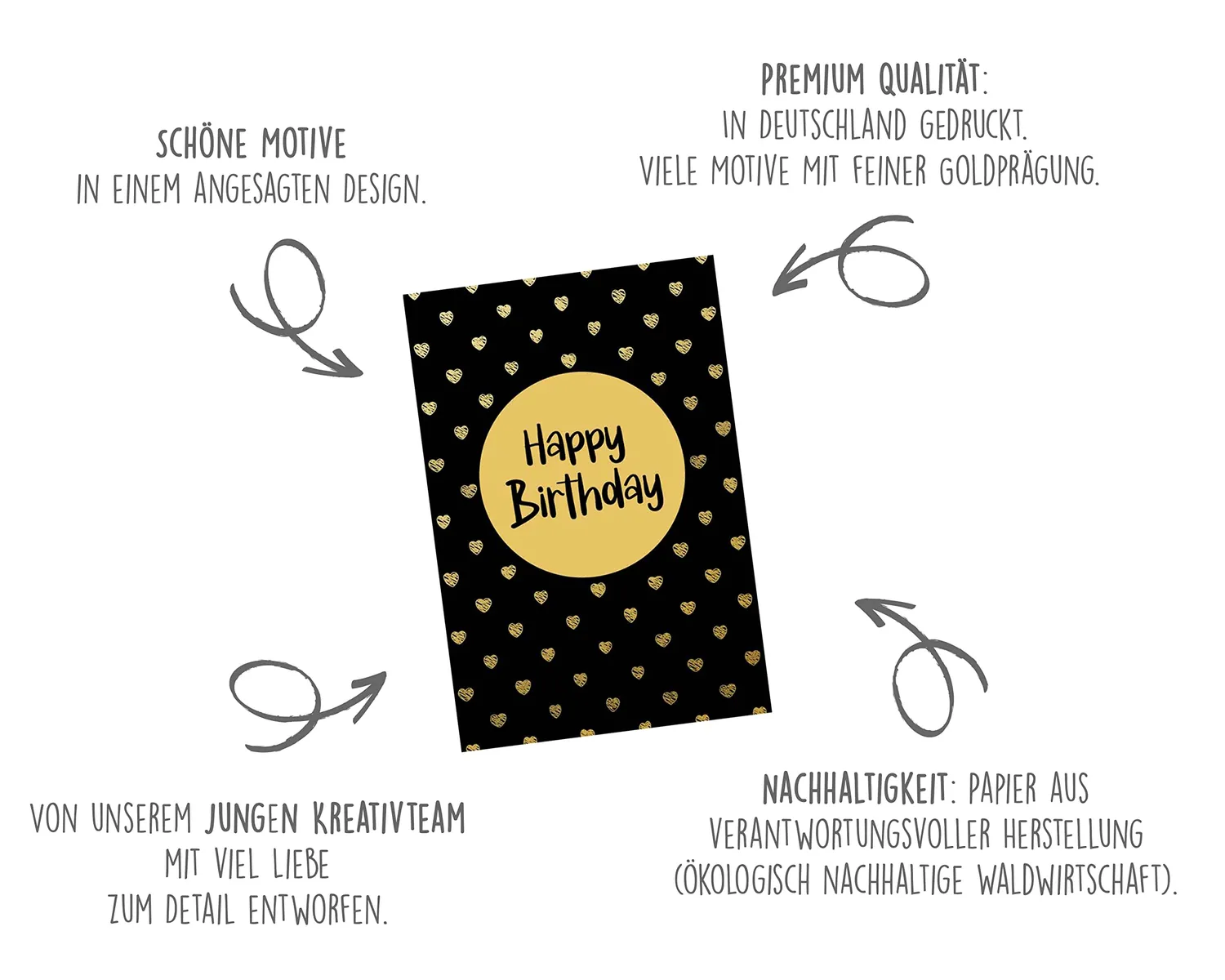 Edition Seidel verjaardagskaarten 20 stuks met envelop goud