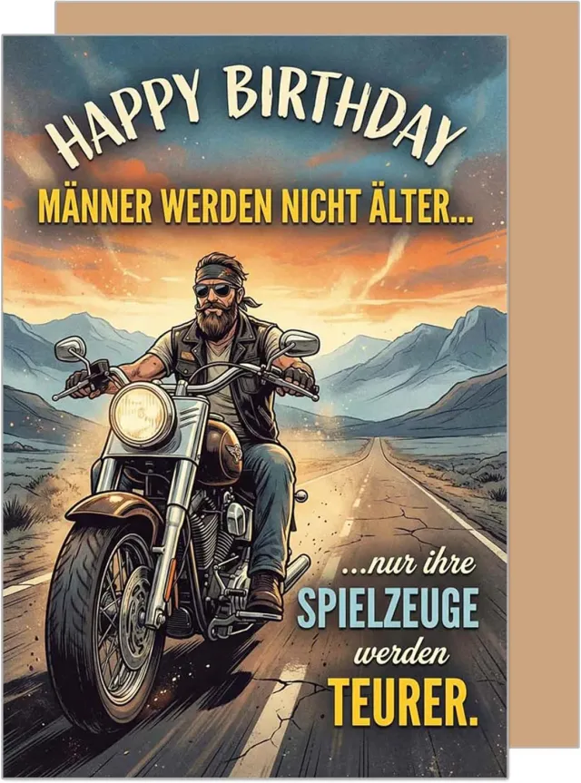 Edition Seidel Premium G3881 SW026 verjaardagskaart motor humor