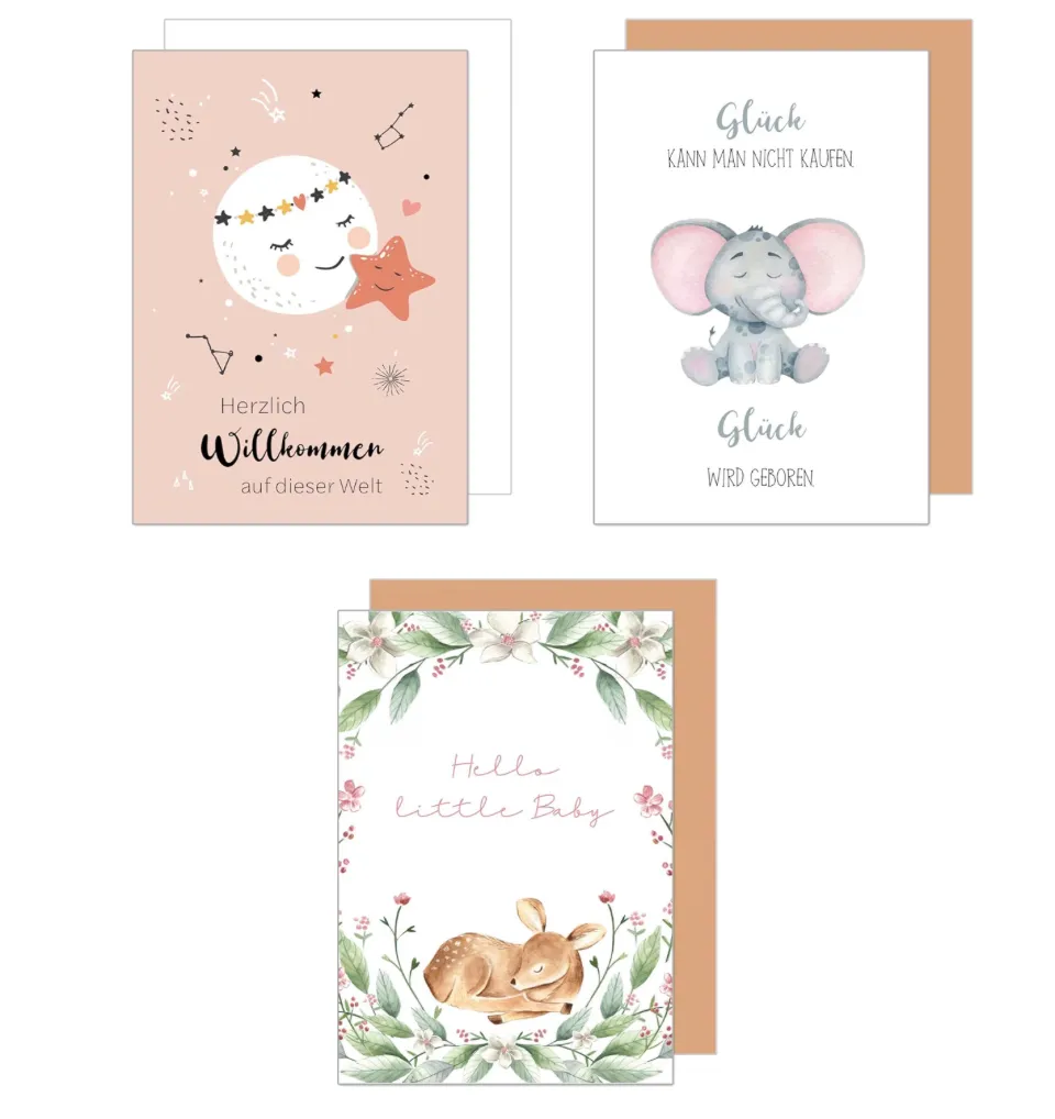 Edition Seidel SW026 geboortekaarten 6 stuks baby