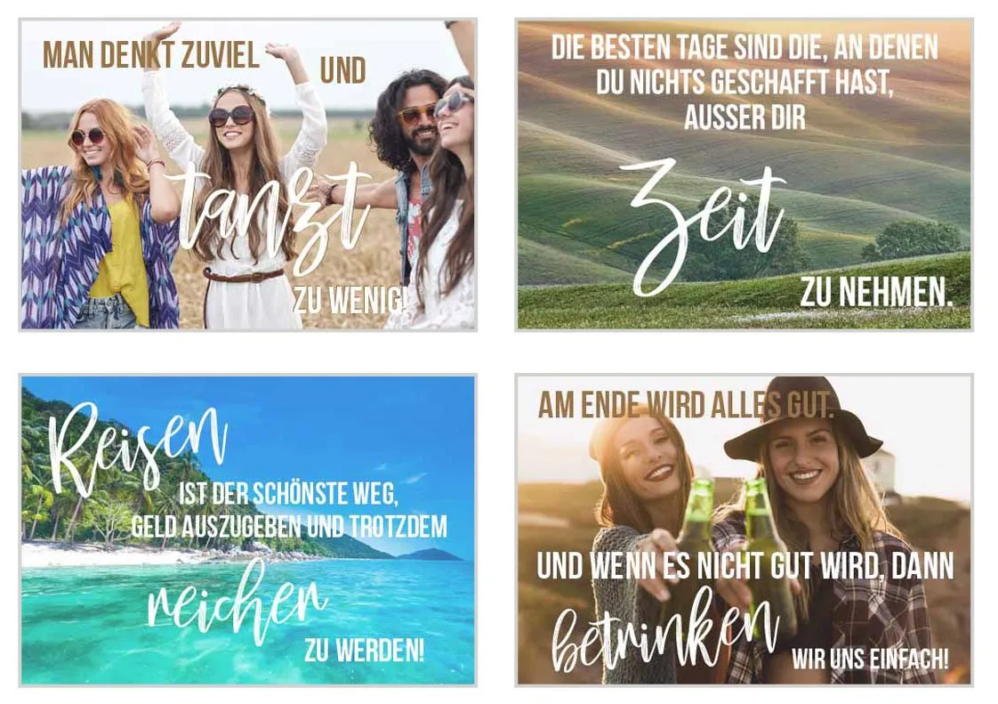Edition Seidel 20014 postkaarten set 12 stuks spreuken
