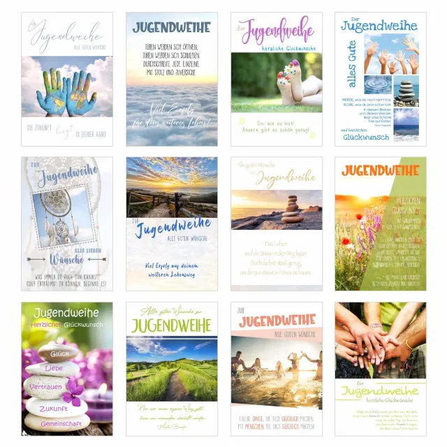 Edition Seidel Jugendweihe kaarten 12 stuks met enveloppen
