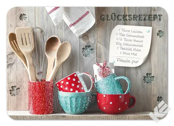 Kurt Eulzer 30-1616 wenskaart kooklepel 10 stuks glitter