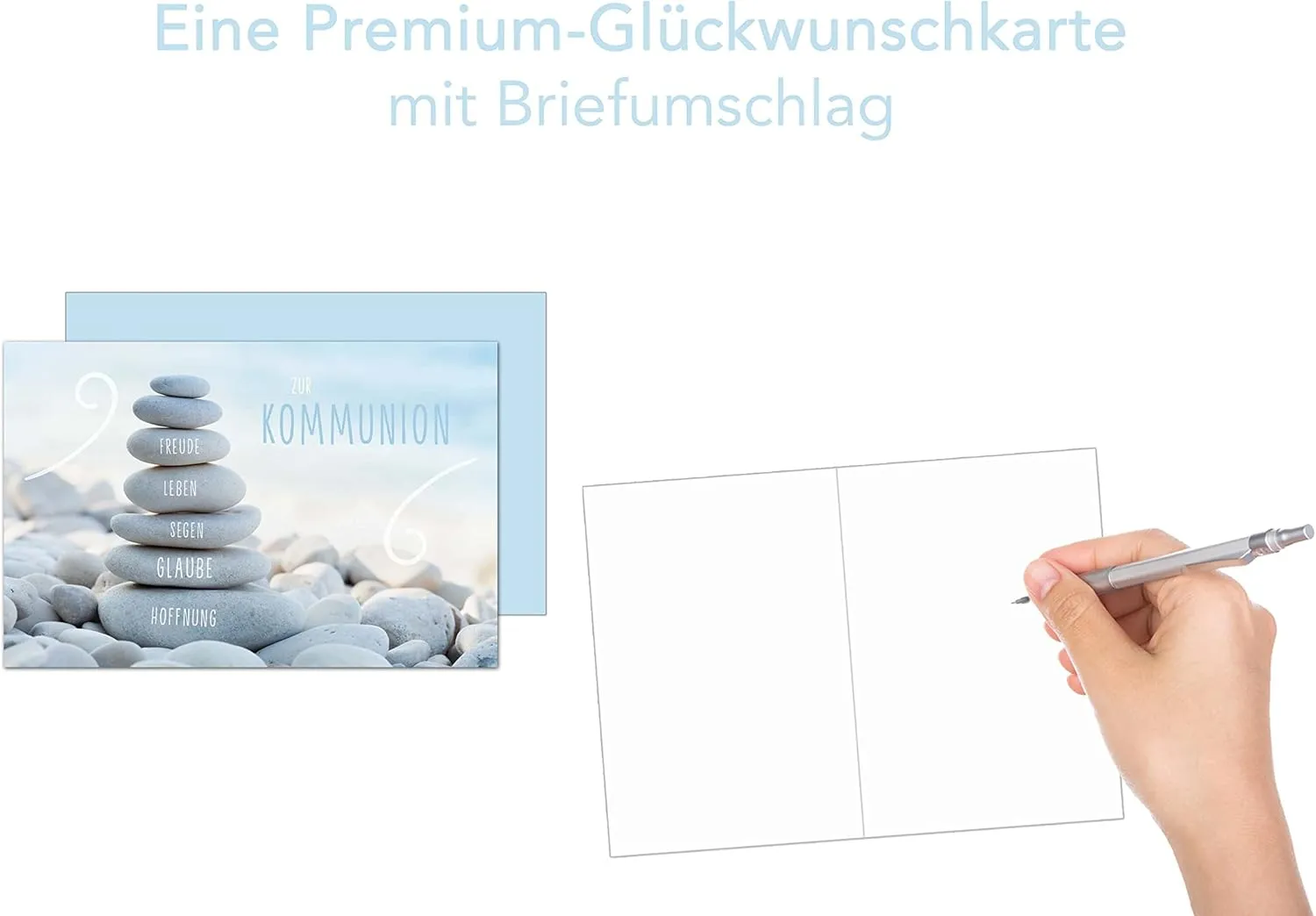 Edition Seidel Premium communiekaart KO287 SW023 strand met envelop
