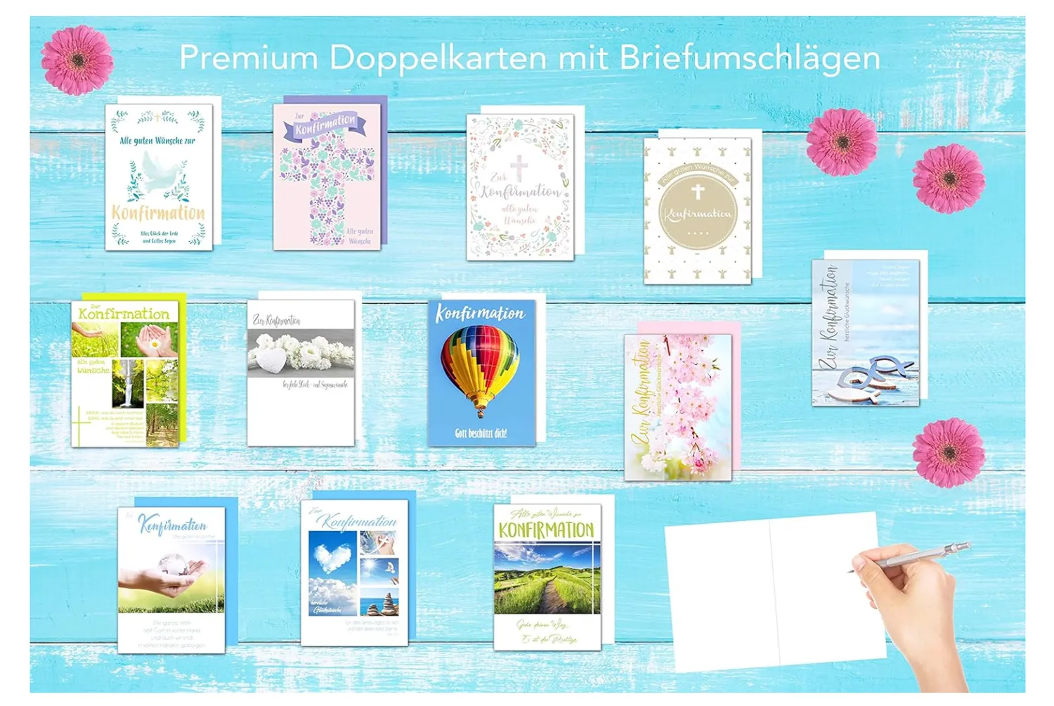Edition Seidel Premium confirmatiekaarten 20507 wenskaarten set 12 stuks