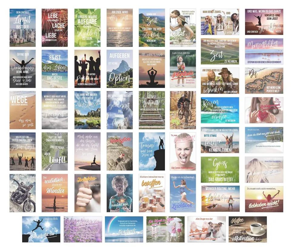 Edition Seidel 20121 postkaarten set 50 spreuken leven