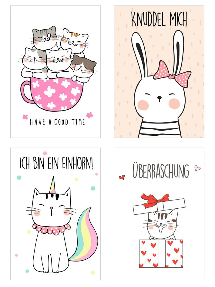 Edition Seidel 20557 postkaarten 25 stuks dieren met spreuk