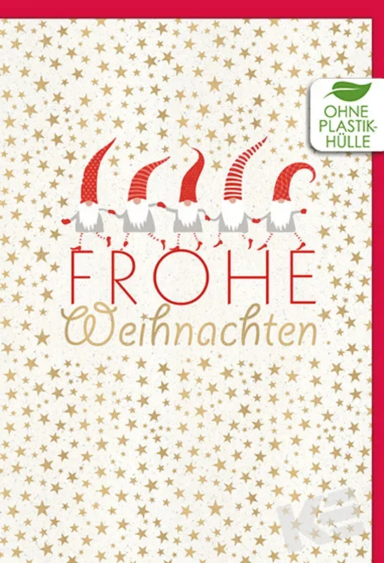 Kurt Eulzer 22-1462 kerstkaart kabouters Frohe Weihnachten