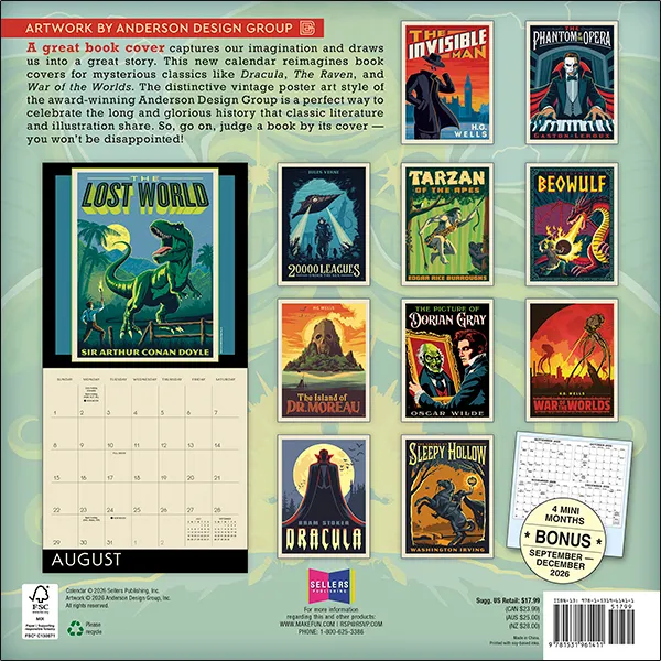 Sellers Publishing Classic Illustrated Tales Mysteries Monsters wandkalender 2027