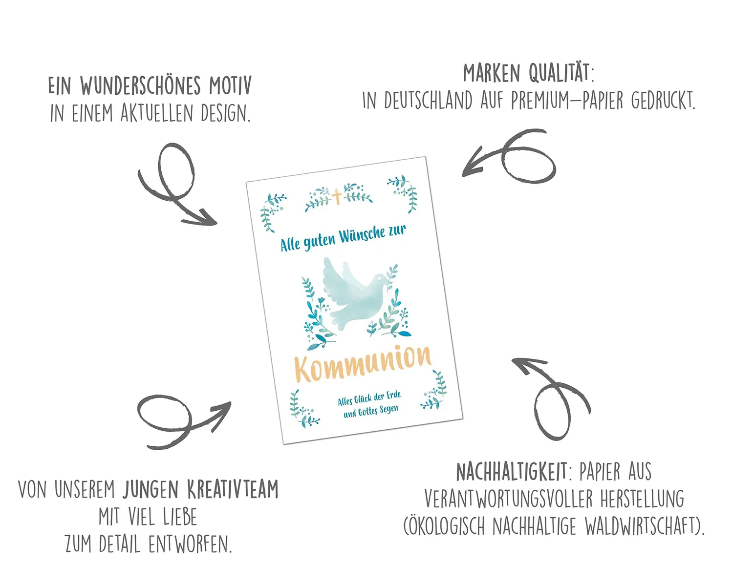 Edition Seidel Premium KO260 communiekaart duif takken