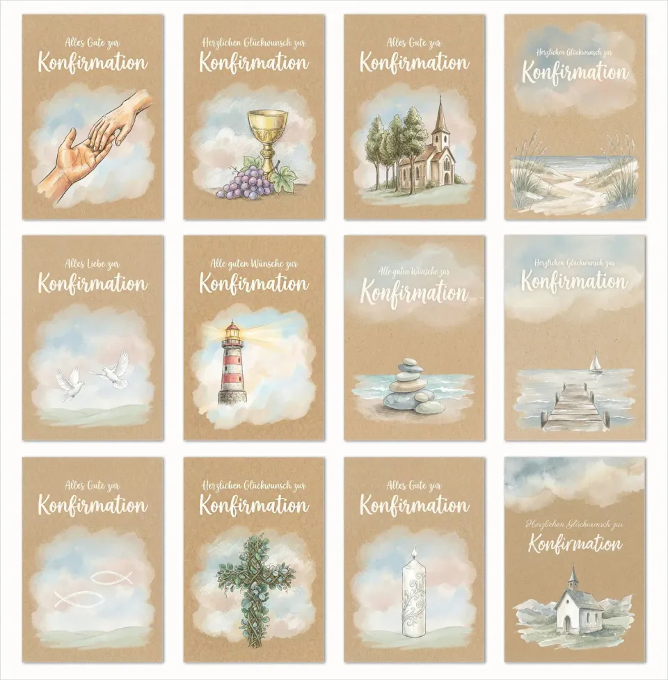 Edition Seidel confirmatiekaarten 32281 set 12 stuks
