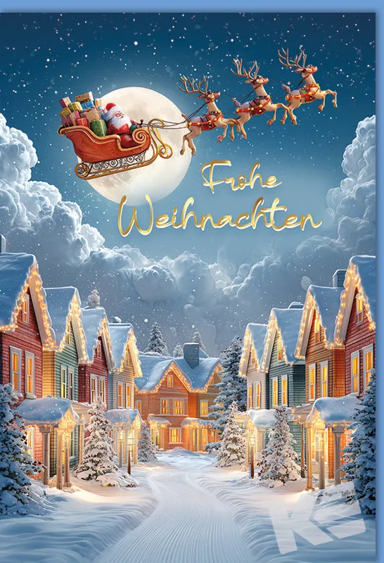 Kurt Eulzer 22-1098 kerstkaart 3D winterdorp wit