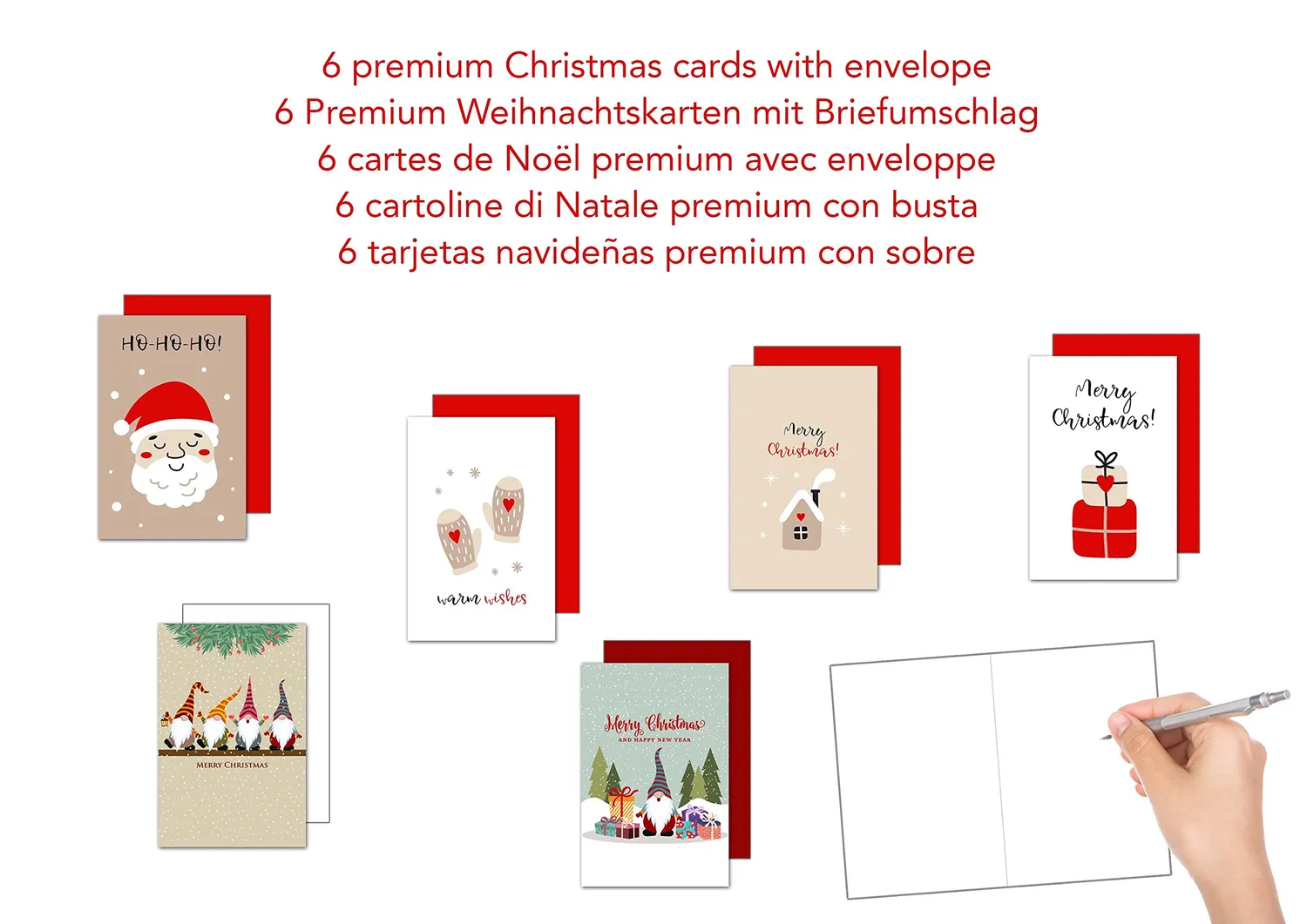 Edition Seidel 21784 kerstkaarten set 6 met envelop