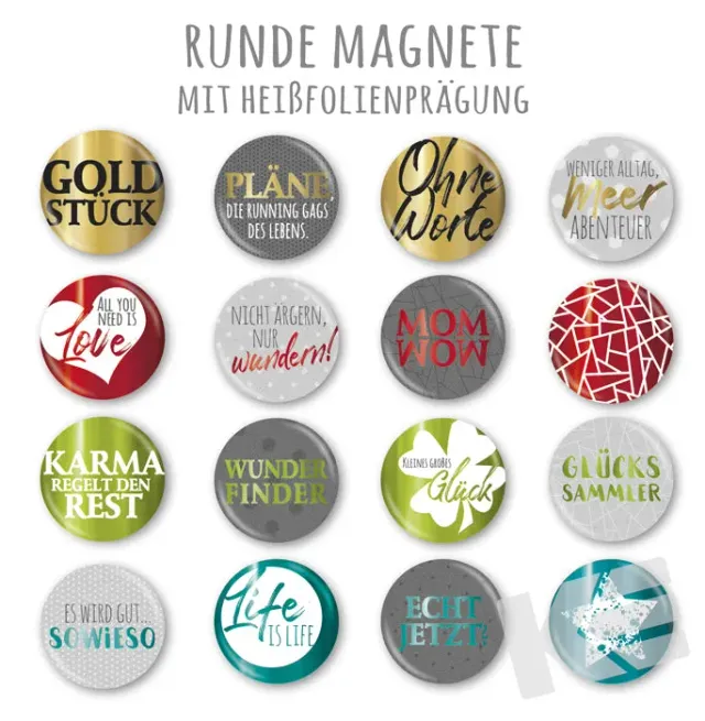 Kurt Eulzer 01-0498 magneet button rond 48 stuks reliëf