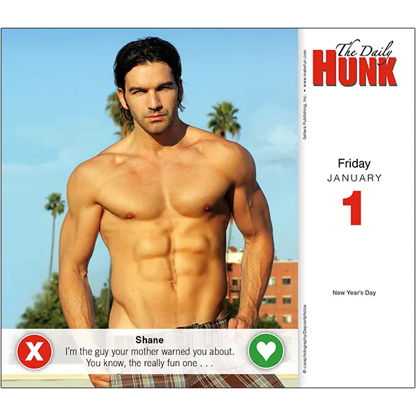 Sellers Publishing The Daily Hunk 2027 dagkalender mannen